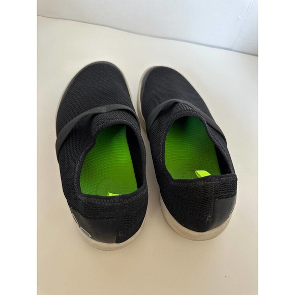 OOFOS OOmg Eezee Low Shoe Black Slip On Women's Size 11 Comfort Stretch Recovery - Picture 2 of 10